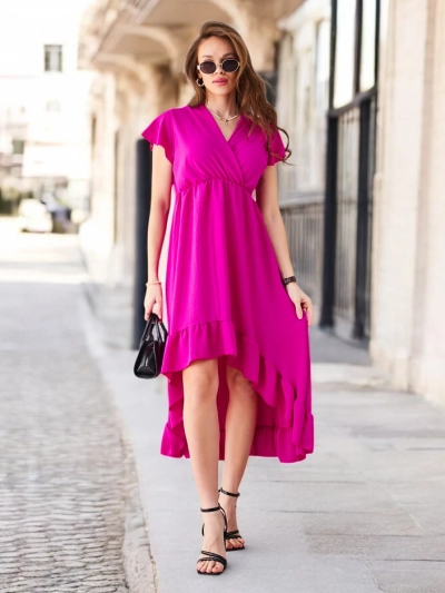 Royalfashion Damen-Midikleid mit asymmetrischem Saum