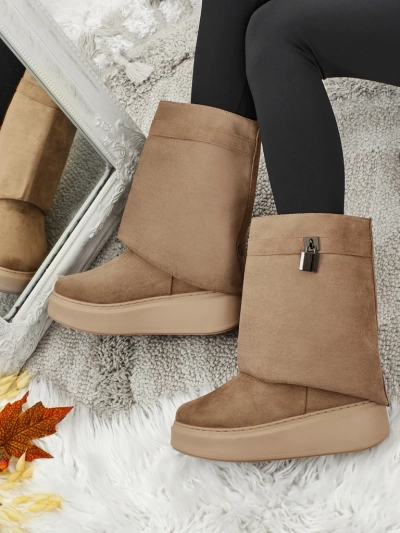 Kurze Damen-Schneestiefel mit abnehmbarem Schaft Elizze