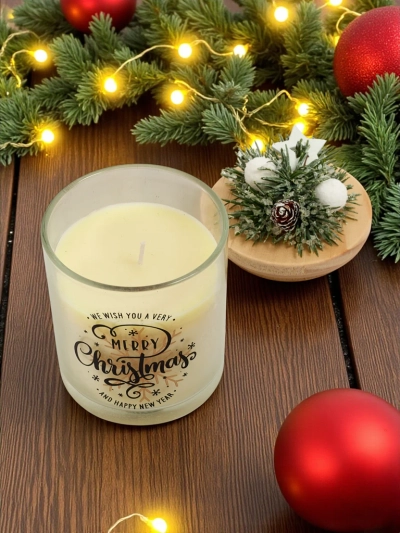 Weihnachtsduftkerze Frohe Weihnachten Gutes Neues Jahr