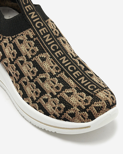 Schwarze und braune Damen-Slipper mit Aufdruck Scerpa- Footwear