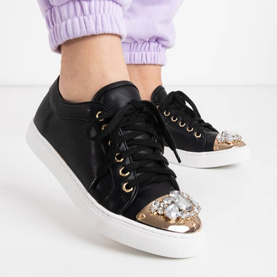 Schwarze Turnschuhe mit Zirkonia am Zeh Lilly - Schuhe