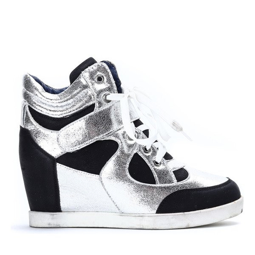 Czarno-białe,zimowe sneakersy - Obuwie