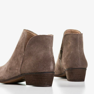 Braune Ballo-Stiefeletten mit flachen Absätzen für Damen - Schuhe