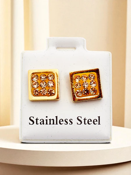 Royalfashion Damen-Ohrringe mit quadratischem Zirkonia