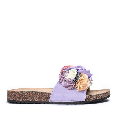 Lila Flip-Flops mit dekorativen Blumen Vilena - Footwear 1