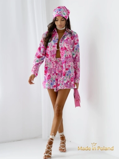 Royalfashion Damen-Set mit Hemd und floralen Shorts