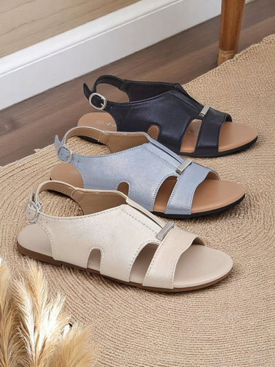Royalfashion Damen Sandalen mit flacher Sohle Solea Comfort