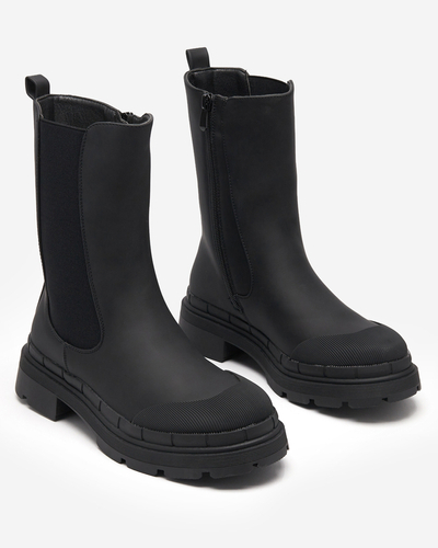 Schwarze matte hohe Damenstiefel Namrid- Footwear