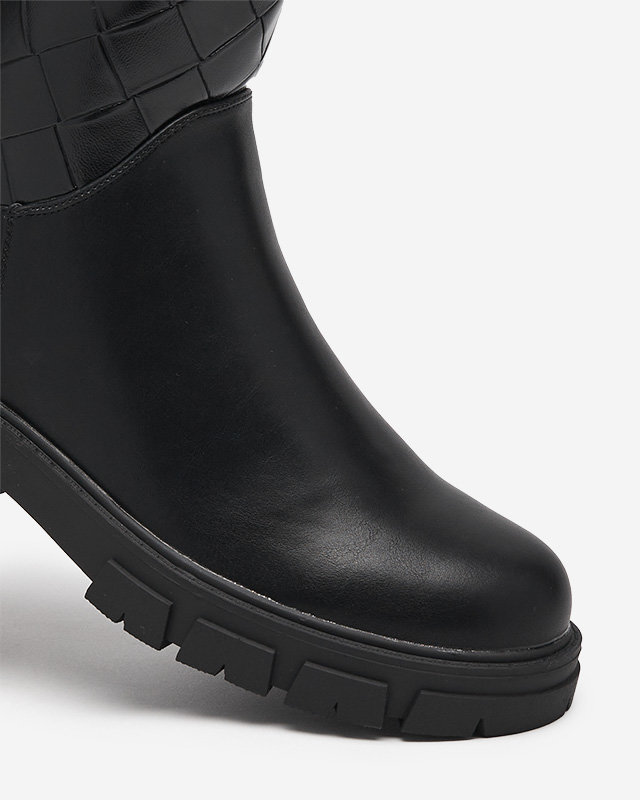 Schwarzer Damenstiefel mit Steppung Redis - Footwear