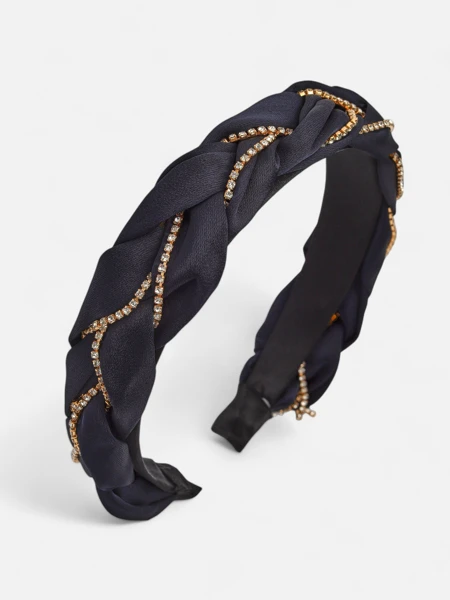 Royalfashion Haarband mit Zopfmuster, verziert mit Zirkonia