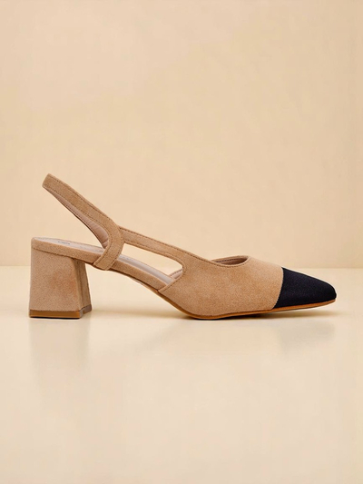 Royalfashion Damen Pumps mit niedrigem Absatz und dekorativer Spitze Eleganzo