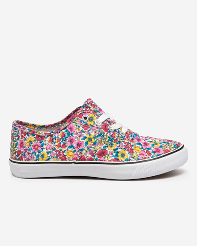 OUTLET Rosa Damensneaker mit Blumen Sertoli - Schuhe