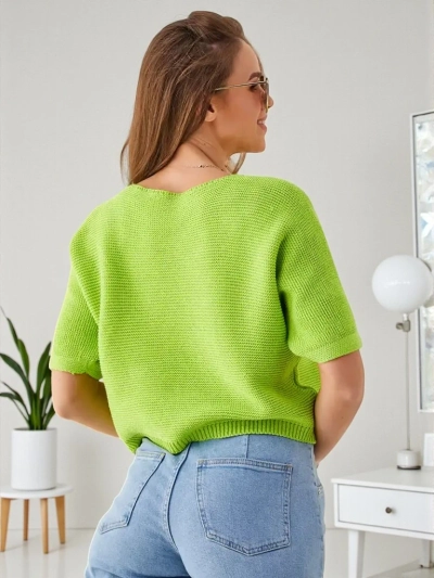 Royalfashion Damen Baumwollkurzpullover mit Schmetterlingen