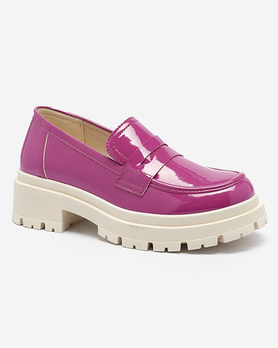 Fuchsia lackierte Mokassins für Damen Noppel - Footwear