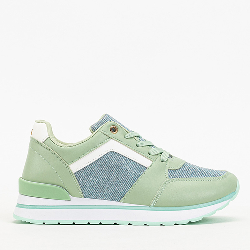 Зелені жіночі кросівки з блискітками Berilan