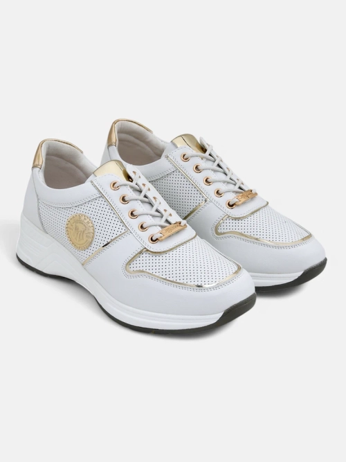 Жіночі снікерси на танкетці Calista Athena білі екошкіра