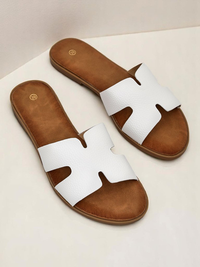 Royalfashion Damen-Pantoletten mit flacher Sohle, lässiger Stil