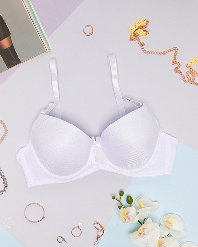 Weiß gemusterter Push-up-BH für Damen - Unterwäsche