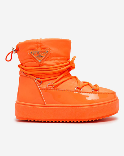 Royalfashion Kinder Schlupfschuhe a'la Schneestiefel in neon orange Asifa