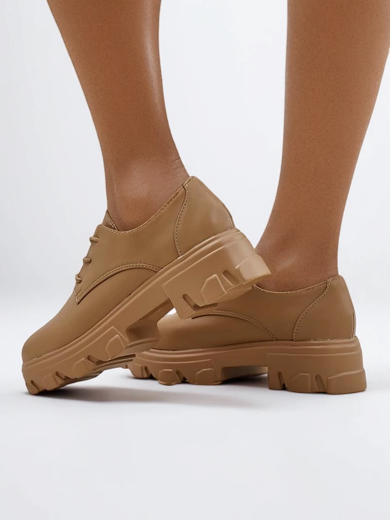 Royalfashion Damen Schnürschuhe mit dickerer Sohle Gofey