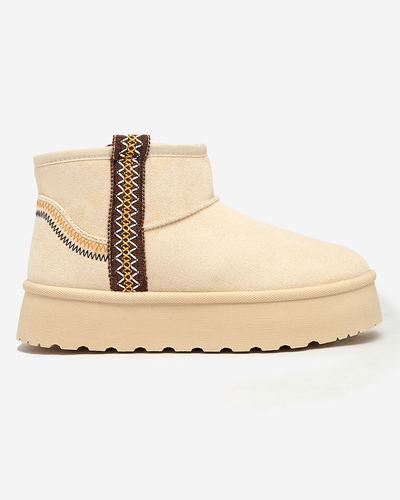 Royalfashion Damen Kurzstiefel a'la Schneestiefel mit Ornament Erititta