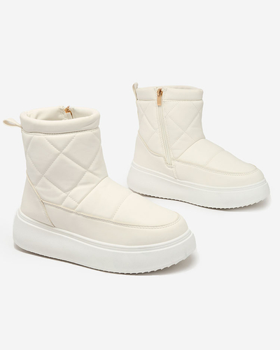 Royalfashion Weiße Damenstiefel a'la Schneestiefel Kacecica