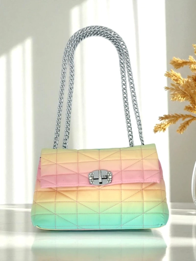 Royalfashion Kleine Damenhandtasche aus ombrefarbenem Ökoleder Sophie Rose
