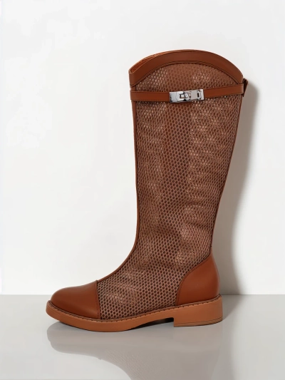 Royalfashion Hohe perforierte Damenstiefeletten Ovittole