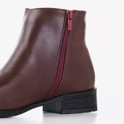 OUTLET Kastanienbraune Chelsea-Stiefel für Damen mit flachen Absätzen Timea - Schuhe