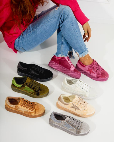 Schwarze Estreni Velours-Sneaker für Damen - Schuhe