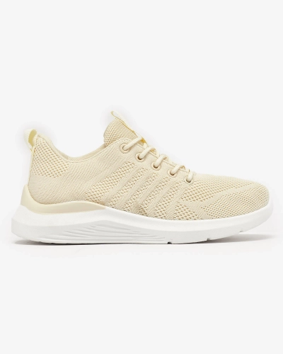 Cremefarbene Damen Sportschuhe aus Stoff Bofia - Schuhe