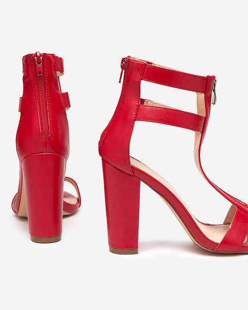 Червоні жіночі босоніжки на високій стійкі Somatu - Взуття