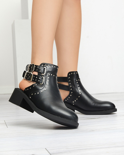 Schwarze Damenstiefel mit Ausschnitten Dlagona- Footwear