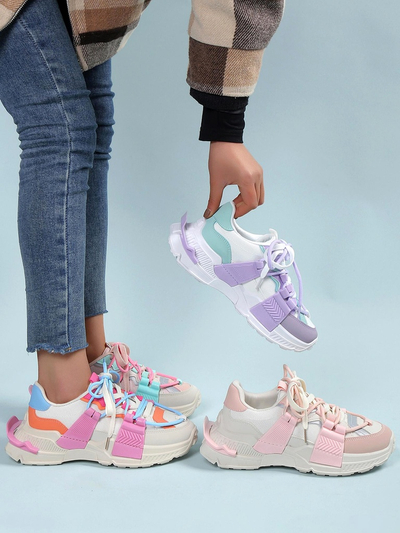 Royalfashion Damen Sport Sneakers mit Gummieinsätzen Bubble