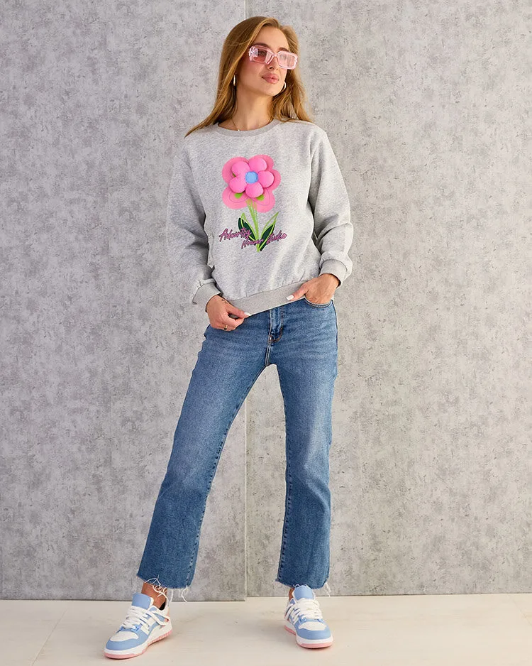Royalfashion Damen Sweatshirt mit dünnem Druck