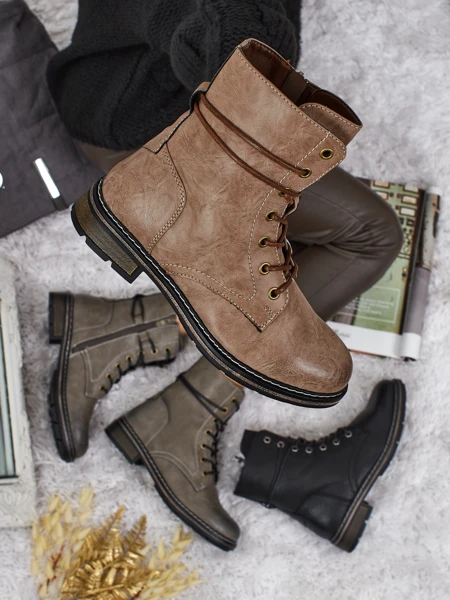 Damen Stiefeletten Flora Braun Synthetik Casual für Herbst