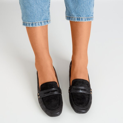 Challa schwarz glänzende Slipper für Frauen - Schuhe