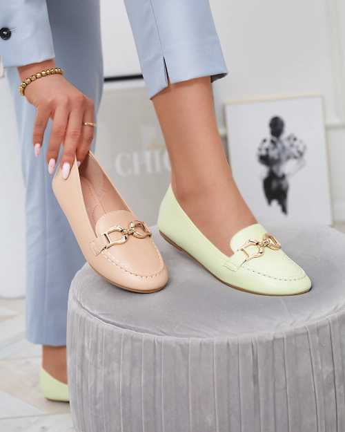 Зелені жіночі мокасини з екошкіри з декором Wiwet-Footwear