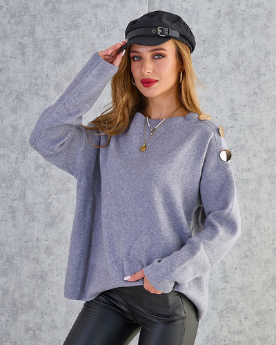 Royalfashion Dünner Damenpullover mit Schulterverzierungen