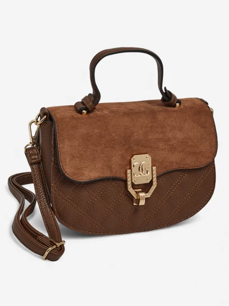 Damenhandtasche Luna Dunkelbraunes Elegantes Öko-Leder