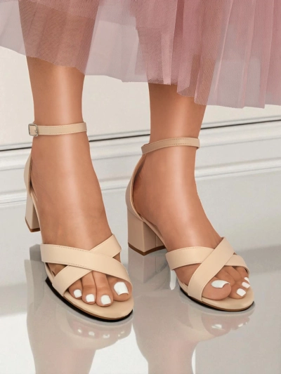 Royalfashion Damen-Sandalen mit niedrigem Blockabsatz Eleganza Strap