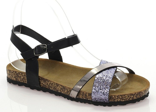 Чорні босоніжки з блискучим ремінцем Nincoa - Взуття 1