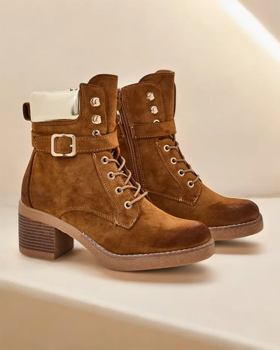 Royalfashion Damen Stiefeletten mit niedrigem Absatz Nedelin