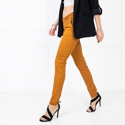 Damen Camel Low Waist Hose - Kleidung