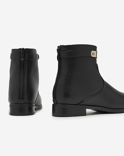 Damenstiefel mit Goldverzierung in Schwarz Hontes- Footwear