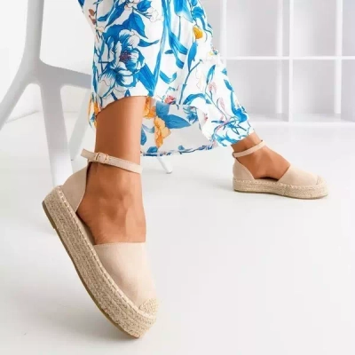 OUTLET Beige Damen-Espadrilles auf der Maritel-Plattform - Schuhe