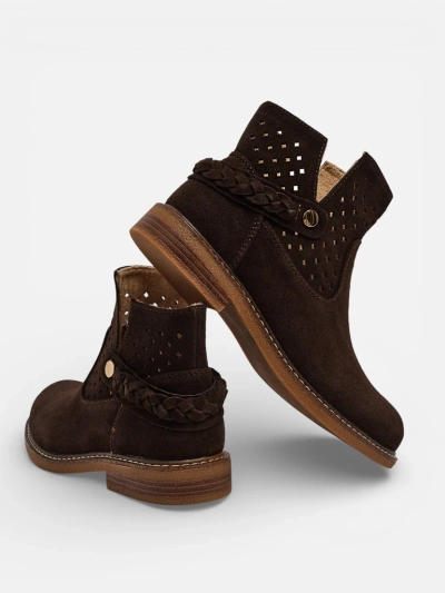 Ażurowe Damen-Stiefeletten aus Naturleder Unimi