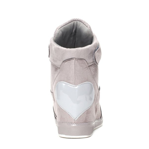 Szare sneakersy na koturnie - Obuwie