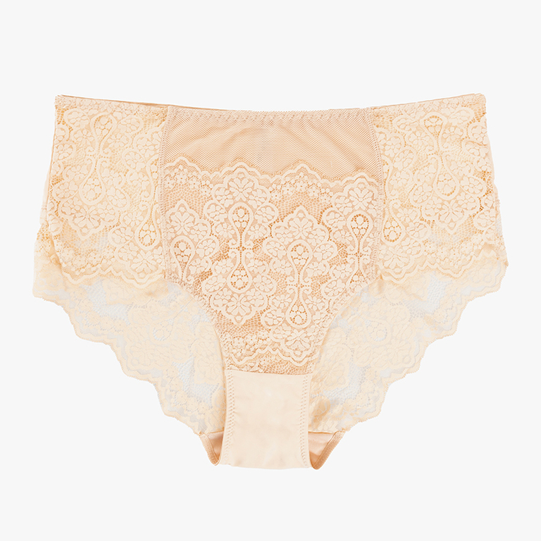 Beige Damen-Höschen mit Spitze PLUS SIZE - Unterwäsche