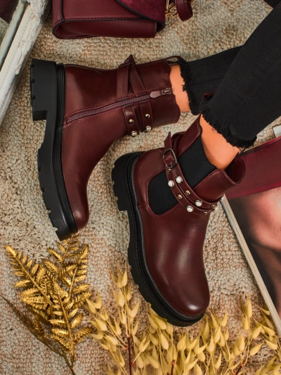 Höhere Damenstiefeletten aus Öko-Leder Pearl Mist